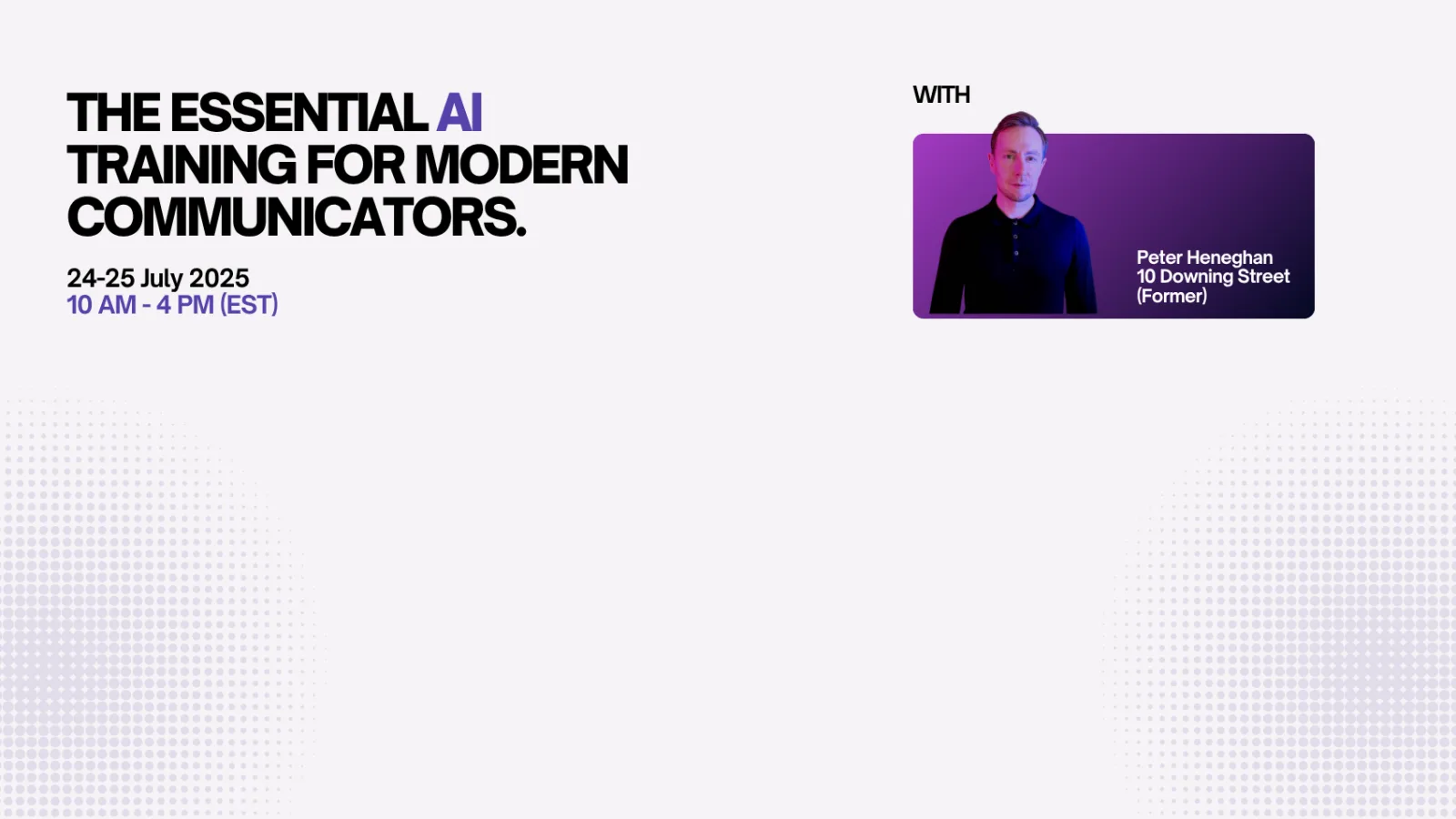 AI for Communicators: 2-Day Virtual Boot Camp